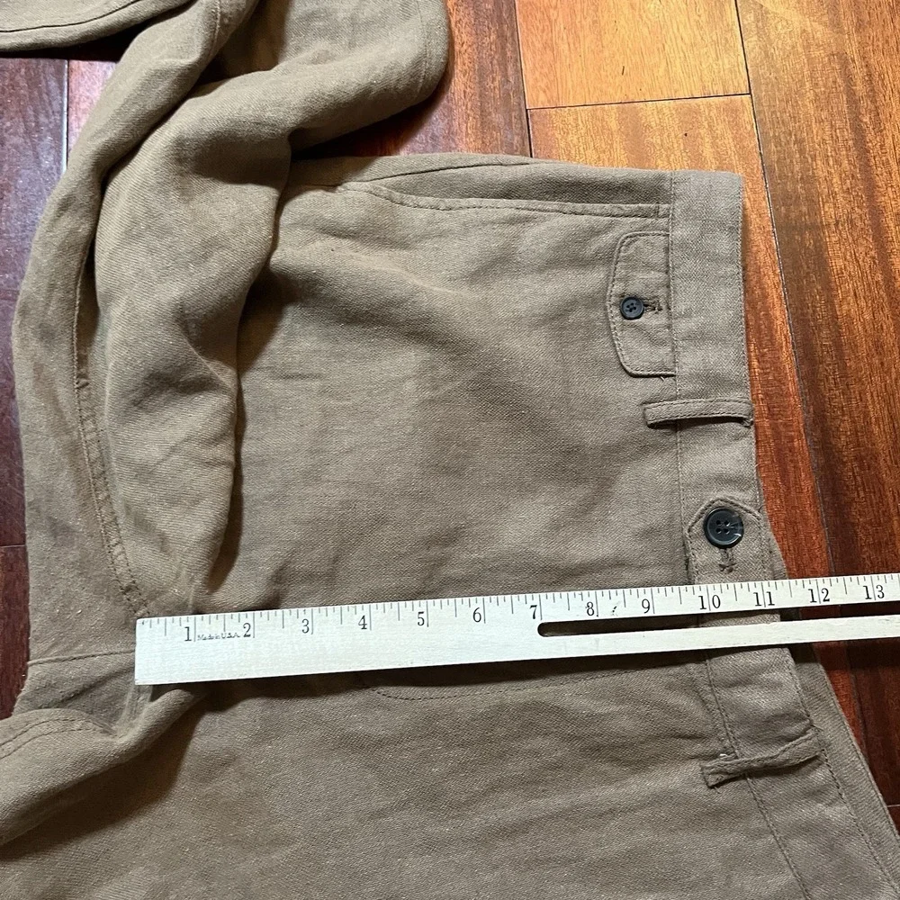 Banana Republic Pants Mens 32x32 (33x30) Tan Beige Slim Fit LINEN Blend Preppy